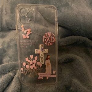 Clear Floral Religious Phone Case